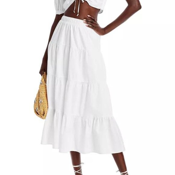 Aqua Dresses & Skirts - Aqua Tiered White Midi Skirt Size Small NWT